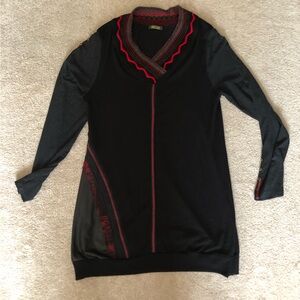 Dolcezza Black and Red Sweater Dress Size Large.